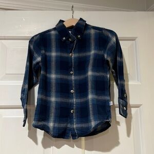 Blue Plaid Button Down Shirt